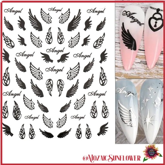 Black Wings and Angel Nail Art 🌻🌻5 𝐅𝐨𝐫 $𝟗🌻🌻 - Picture 1 of 2
